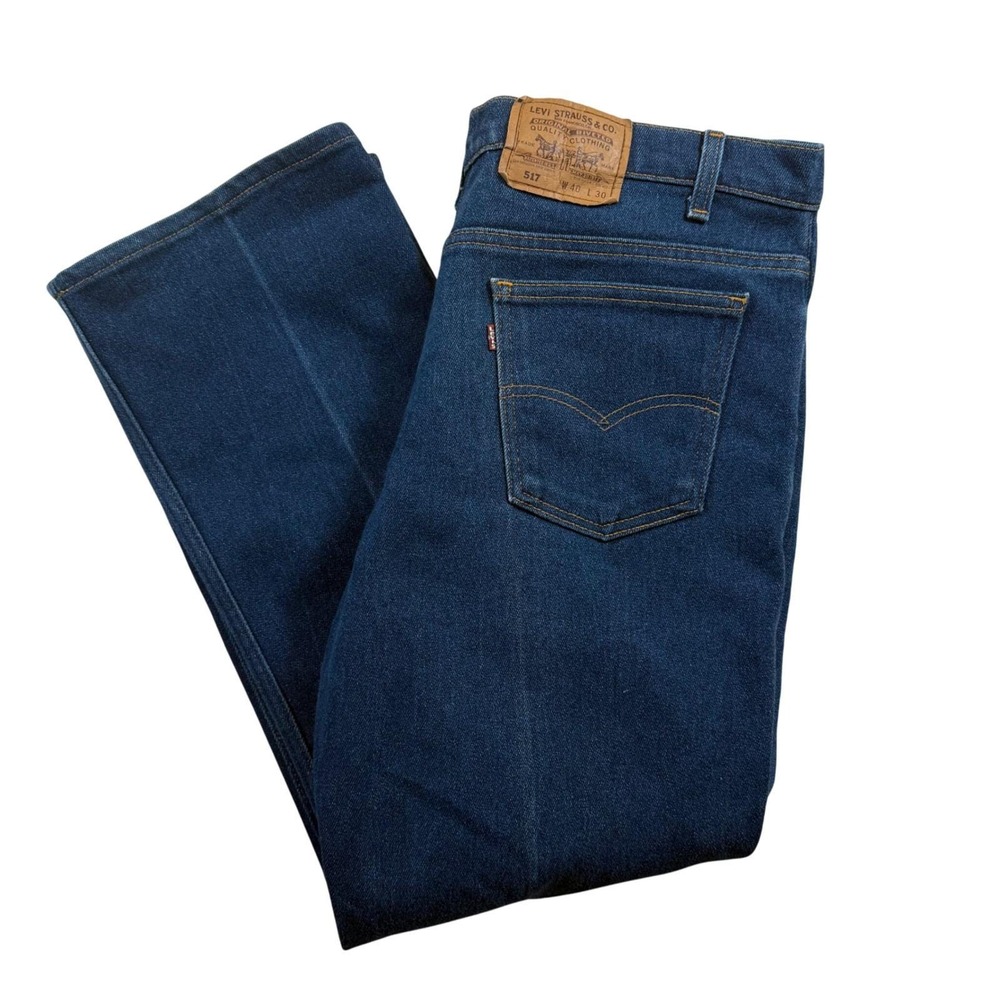 Vintage 90's Levis 517 Bootcut Jeans Dark Wash Mens 40x30 Made in USA
